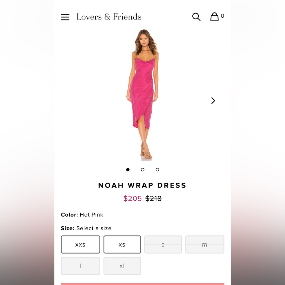 Lovers + Friends Hot Pink Noah Wrap Dress